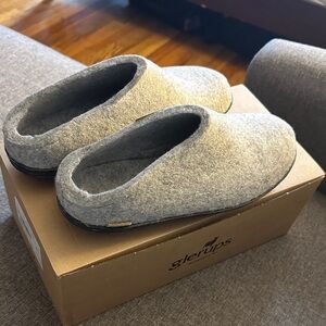 Glerups SLIP-ON WITH NATURAL RUBBER SOLE - BLACK - GREY